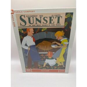 New York Puzzle Company Sunset Fall 500 Piece Jigsaw Puzzle 1933 Cover NEW